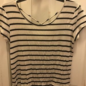 Charlotte Russe black and white striped shirt
